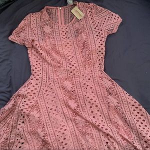 pink lace dress